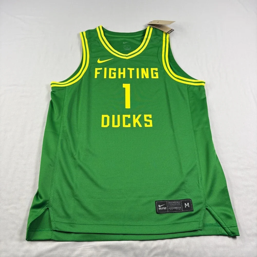 Oregon Ducks Basketball Jersey Mens Medium Green Nike Dri Fit NCAA NEW